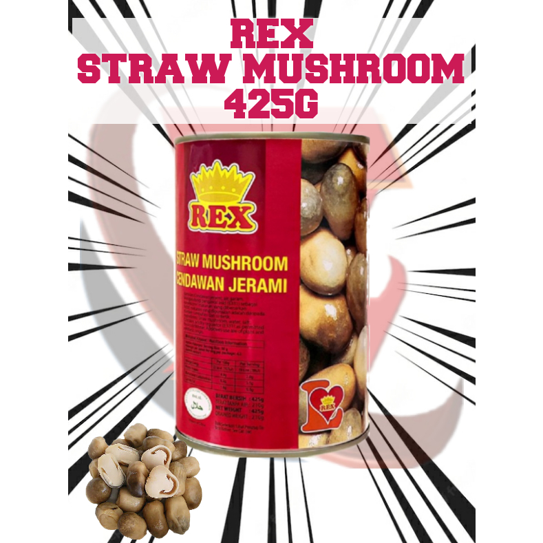 REX STRAW MUSHROOM 425G | CENDAWAN JERAMI 425G | HALAL | Shopee Malaysia