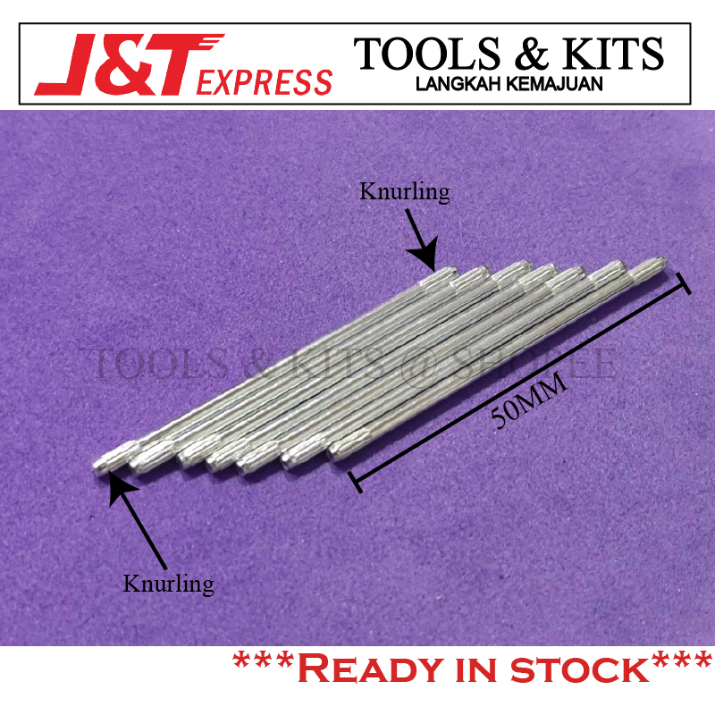 Knurling on Diameter 2mm 5cm long Metal Shaft for DIY Model/Fixing Gear