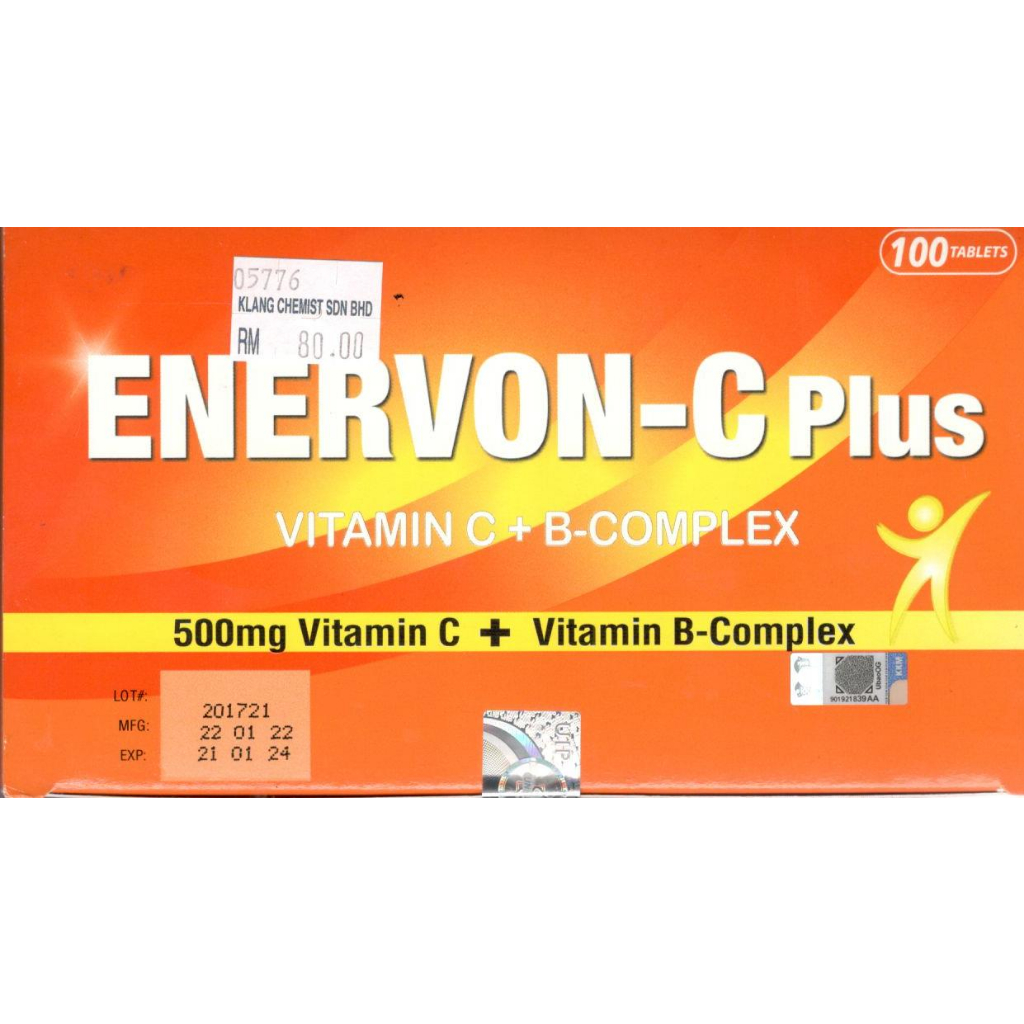 ENERVONC PLUS Vitamin B Complex With 500mg Vitamin C TABLET 100's [EXP