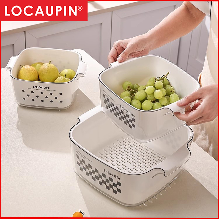 Locaupin Washing Baskets Stackable Set,Basket Used for Soak,BPA FREE