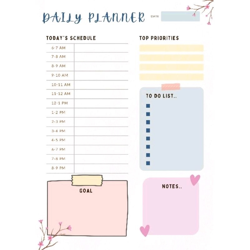 Simple daily planner | To Do List | Daily planner | Printable planner ...