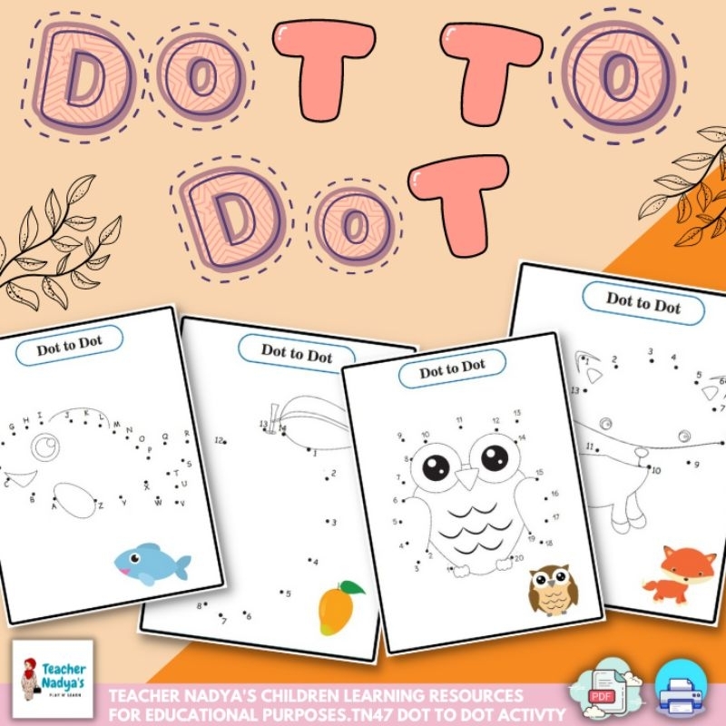 [ PRINTABLE PDF ] Dot To Dot For Preschool | TN47 | Shopee Malaysia