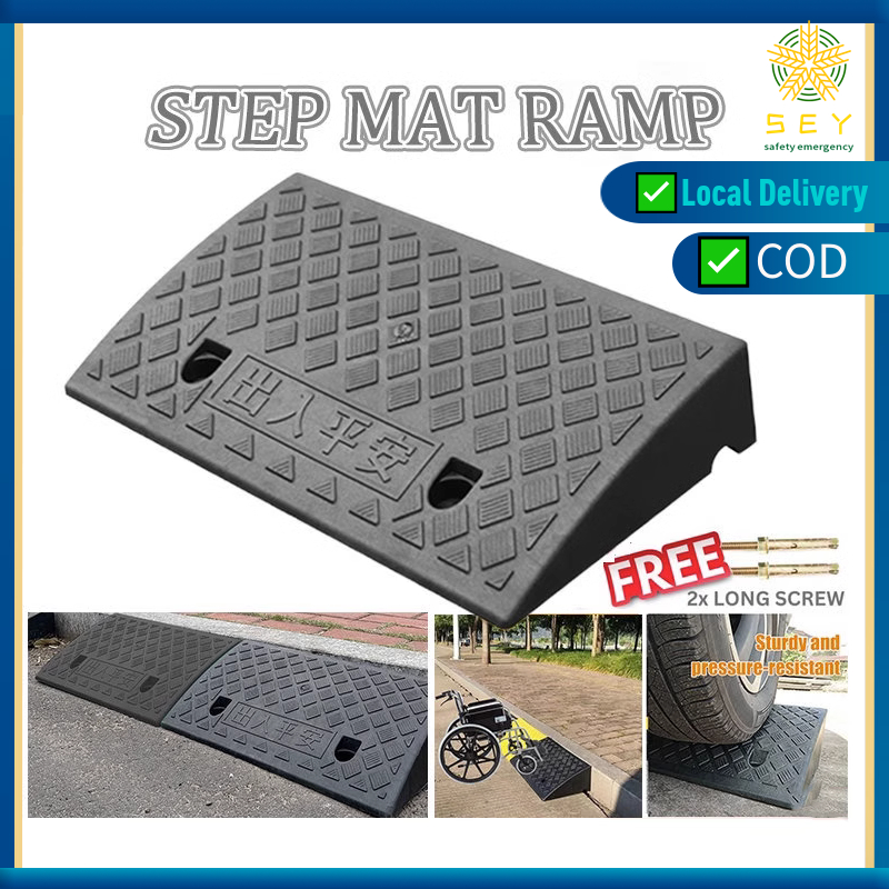 【SEY】Step Mat Ramp Portable Curb Ramps Heavy Duty Plastic Threshold ...