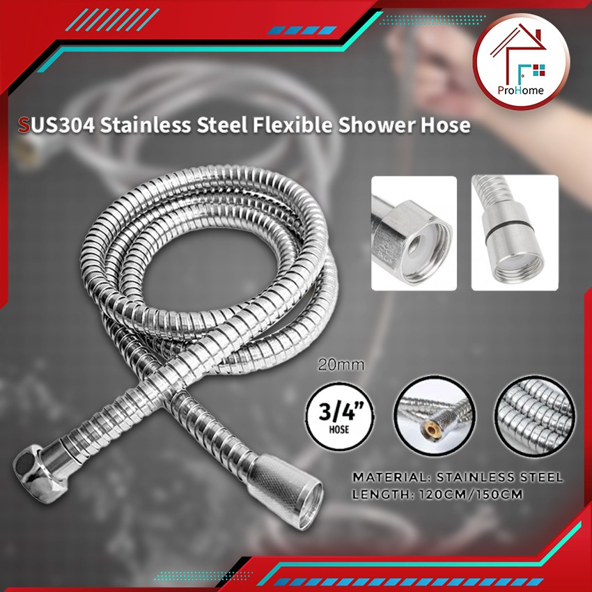 SUS304 Stainless Steel Flexible Shower Hose (1.2 / 1.5 / 1.8 Meter ...