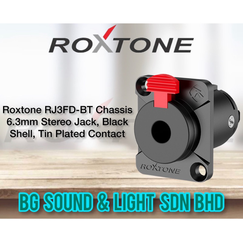 Roxtone RJ3FD-BT Chassis 6.3mm stereo jack, Black shell, Tin plated ...