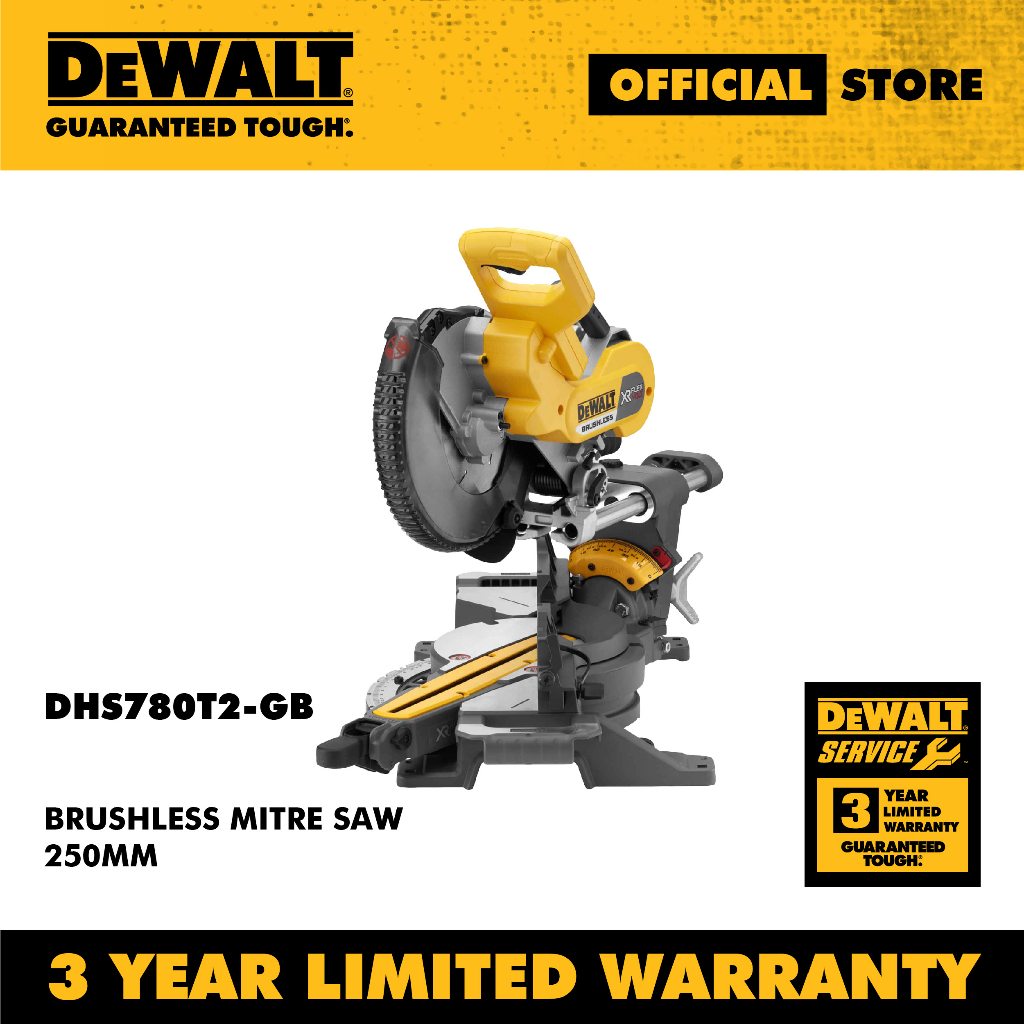 DEWALT DHS780T2 GB 54V Brushless 250mm Mitre Saw C w 2 unit 6.0ah Battery 1 unit Charger Shopee Malaysia