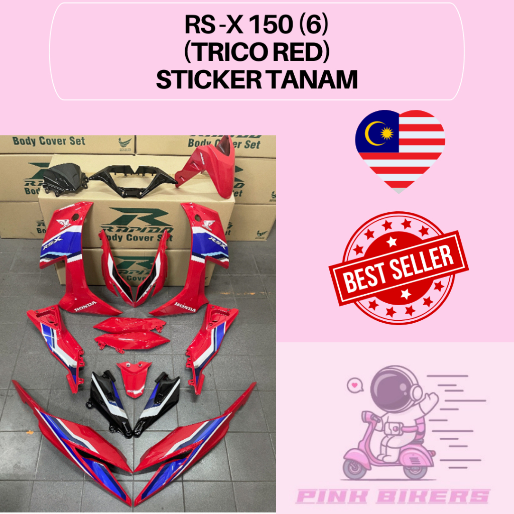 Coverset RS-X RSX 150 Bodyset Sticker Tanam Airbrush Trico White Blue ...