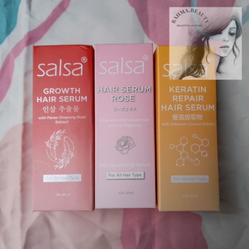 SALSA Hair Serum 80ml - Perawatan Rambut Rose / Keratin & Growth ...