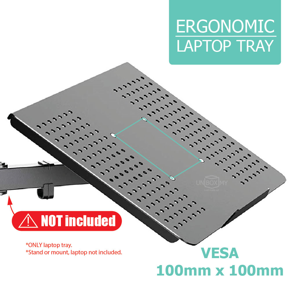 Solid Steel VESA Laptop Tray Mesh Notebook Holder Laptop Mount vesa ...