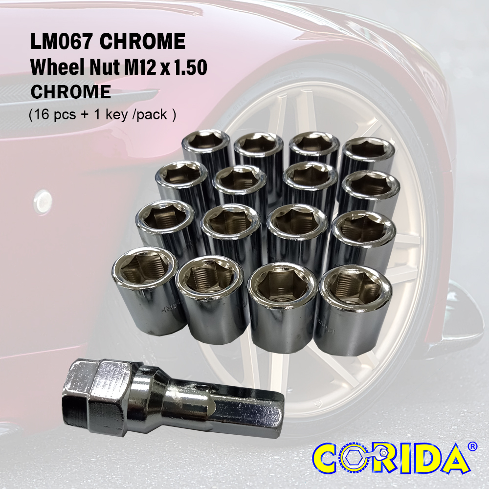 Allen Key Wheel Nuts / Racing Nuts / Lug Nuts M12 x 1.5 (16pcs + 1 key