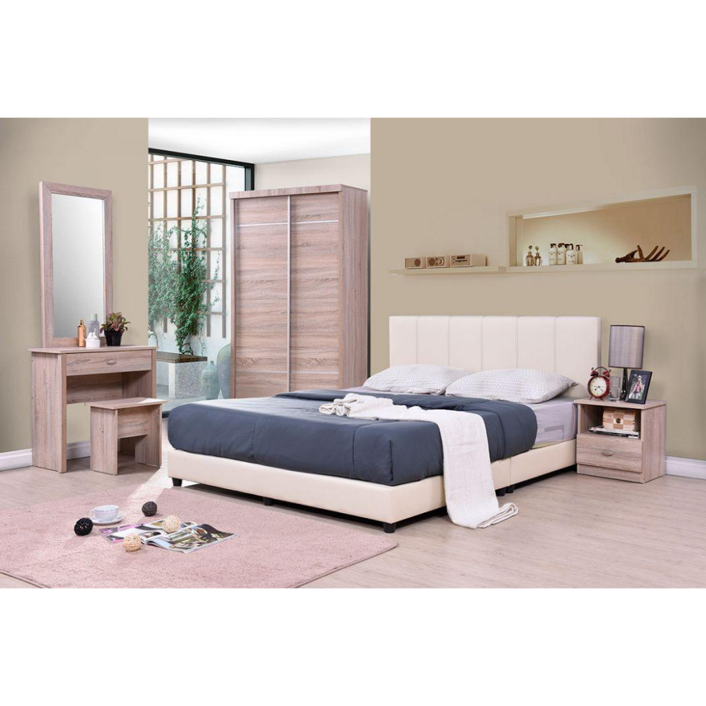 Salmah Bedroom Set / Queen Size Divan Bed Dressing Table Wardrobe Set ...