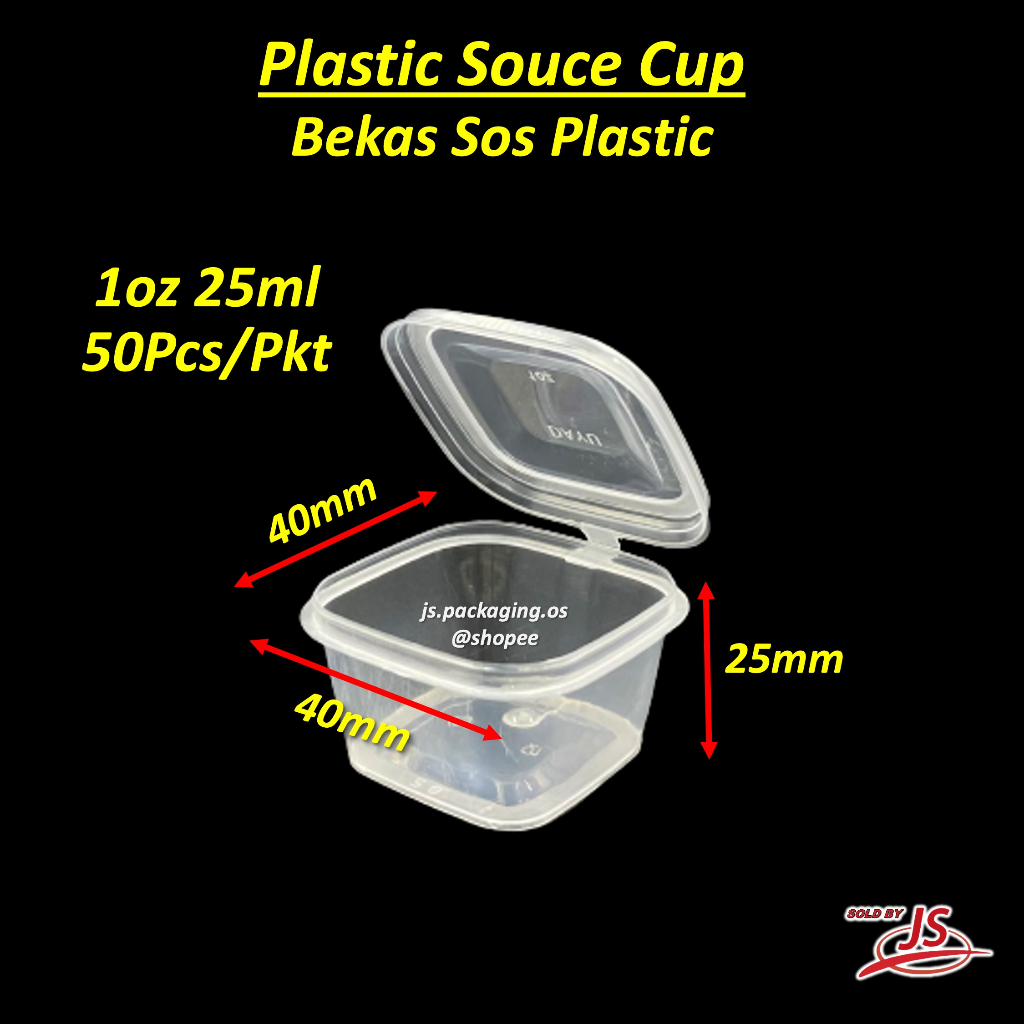 Disposable Plastic Sauce Cup Round Food Container With Lid 1oz 15oz 2oz Square Container 