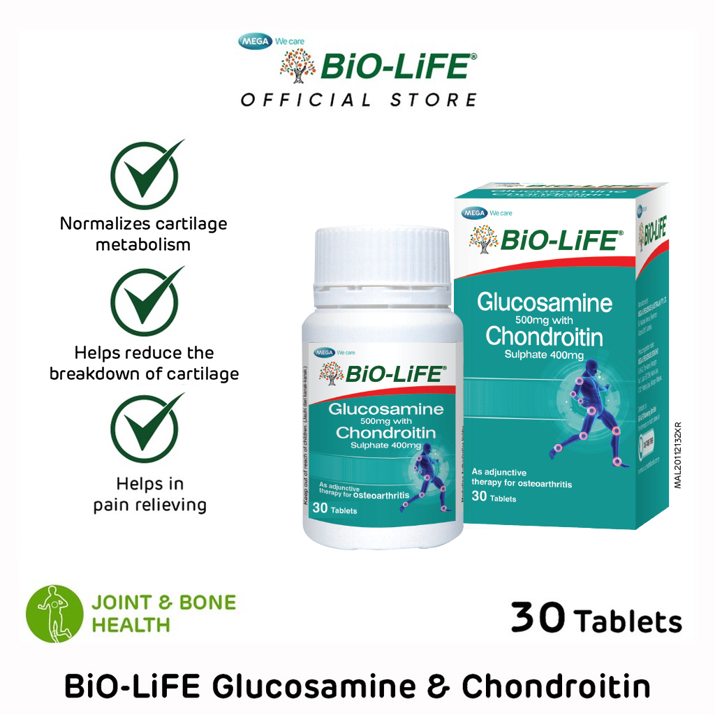BiOLiFE Glucosamine 500mg With Chondroitin Sulphate 400mg 30 tablets