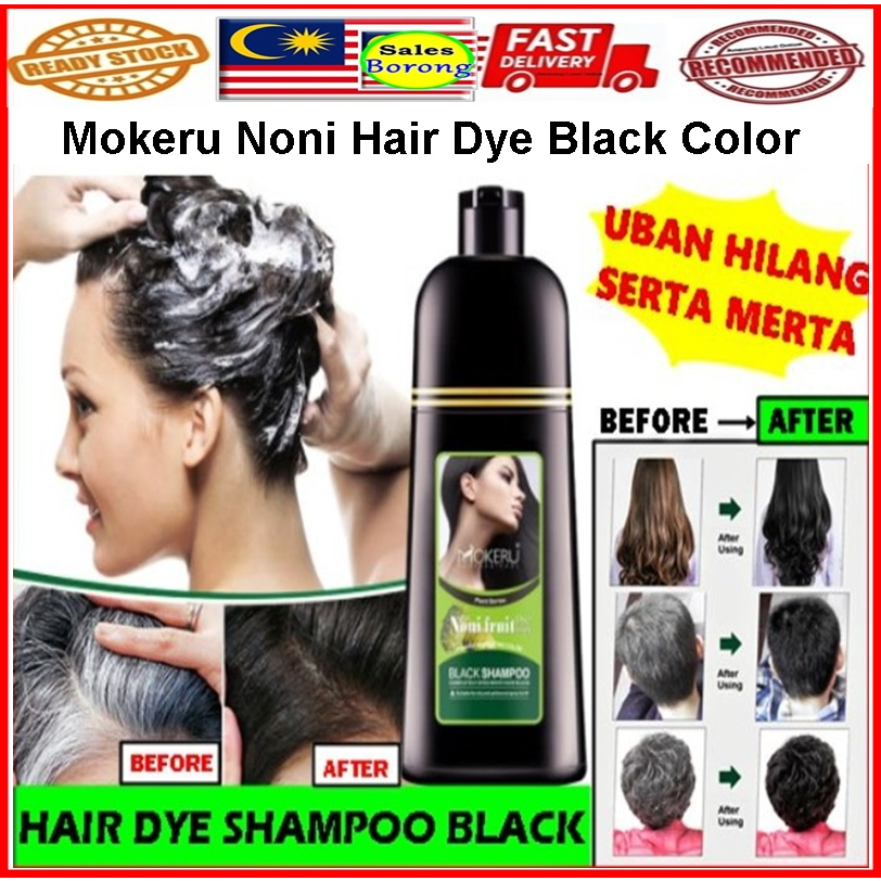 Mokeru Hair Dye Noni Color Black Fruit Natural magic shampoo Rambut