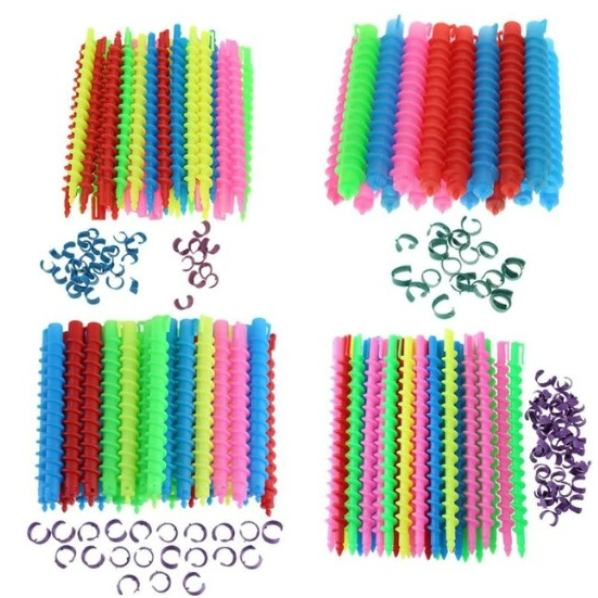 Plastic spiral hair outlet curlers