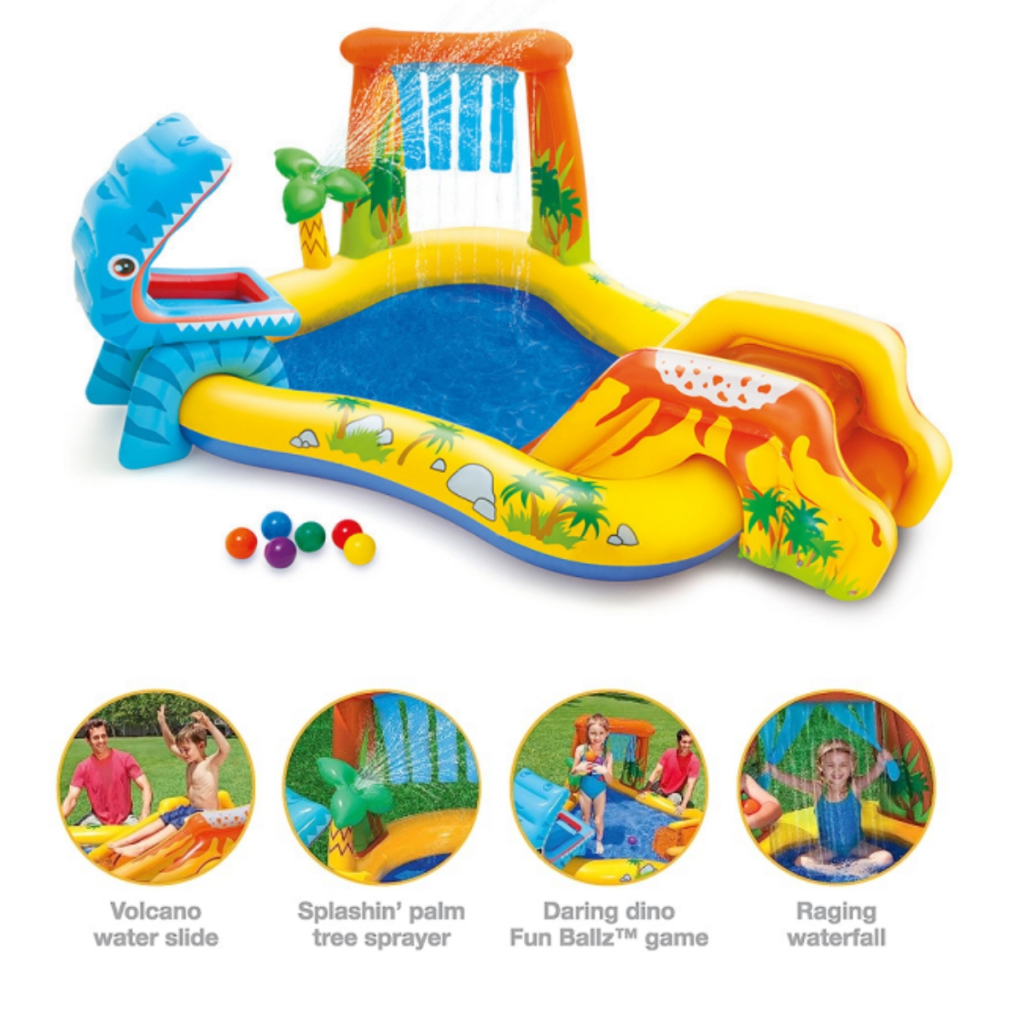 Dinosaur Inflatable Play Center Family FullSized Water Pool Ball Pit