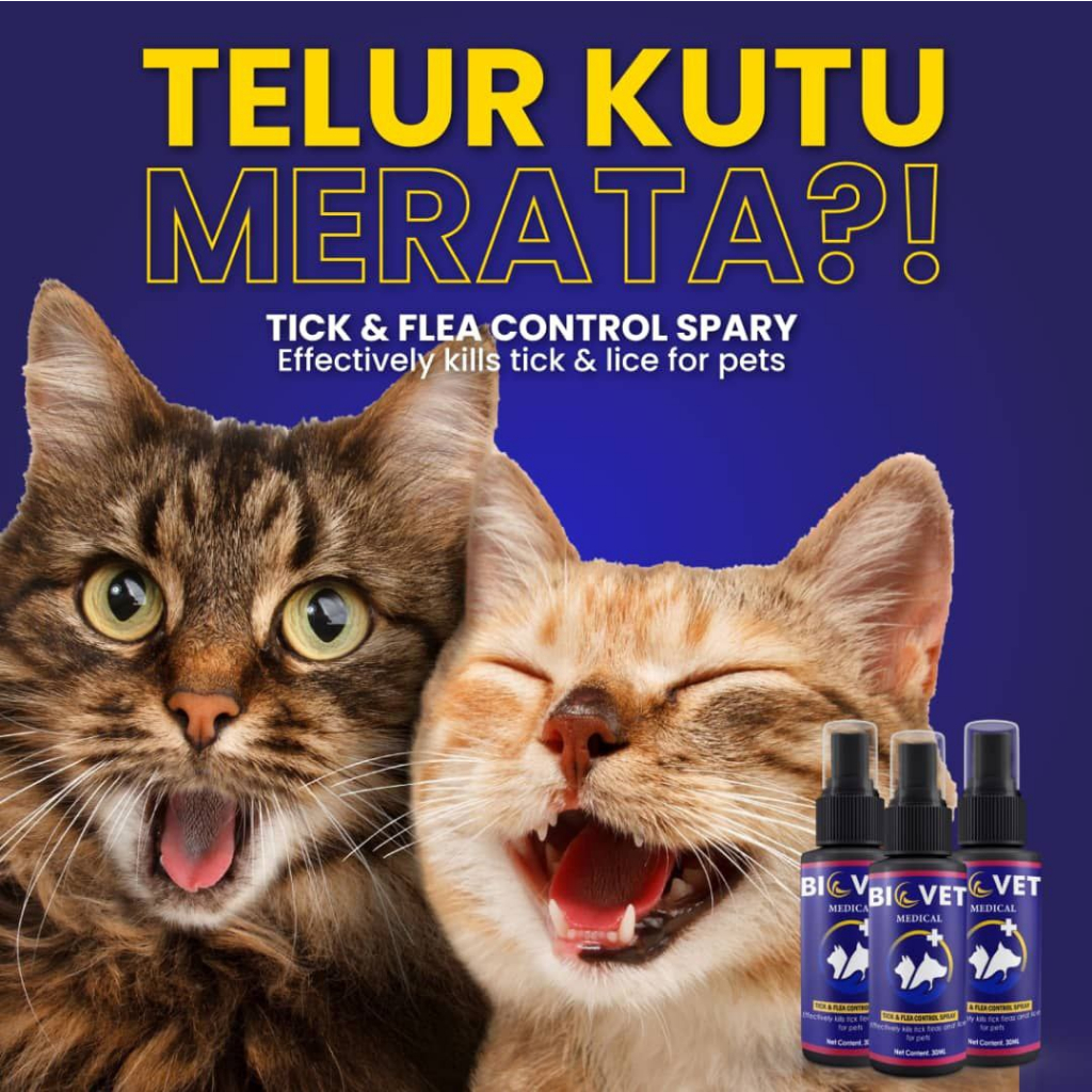 😻Biovet Original 😻 Spray Kutu Kucing Rumah Paling Berkesan Master