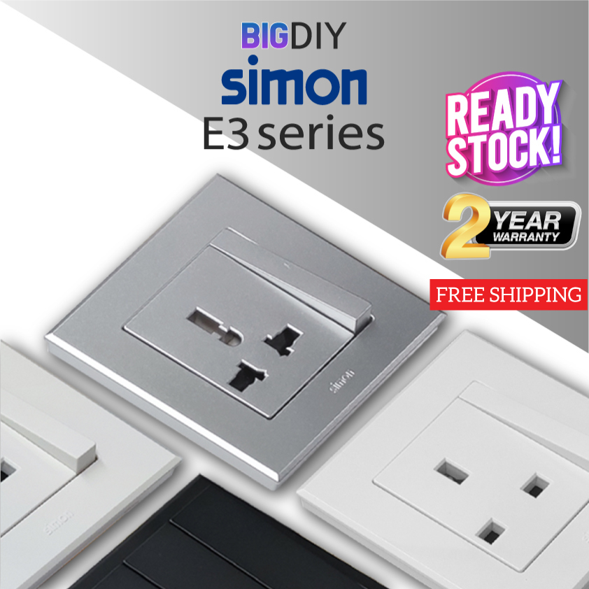 🔥SIRIM🔥Ready Stock🔥SIMON Switch E3 White/Silver/Black Switches & Socket