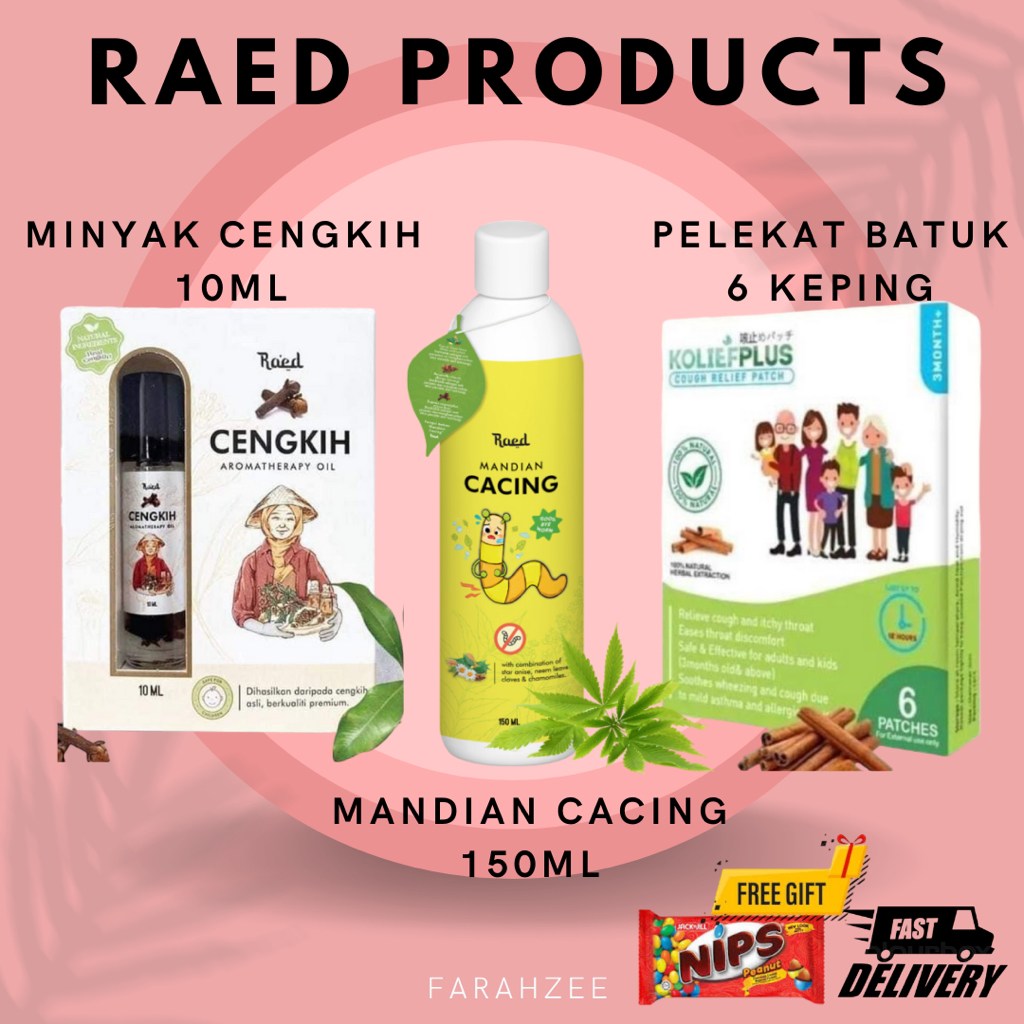 RAED Minyak Cengkih Aromatherapy Oil RAED Mandian Cacing KOLIEFPLUS ...