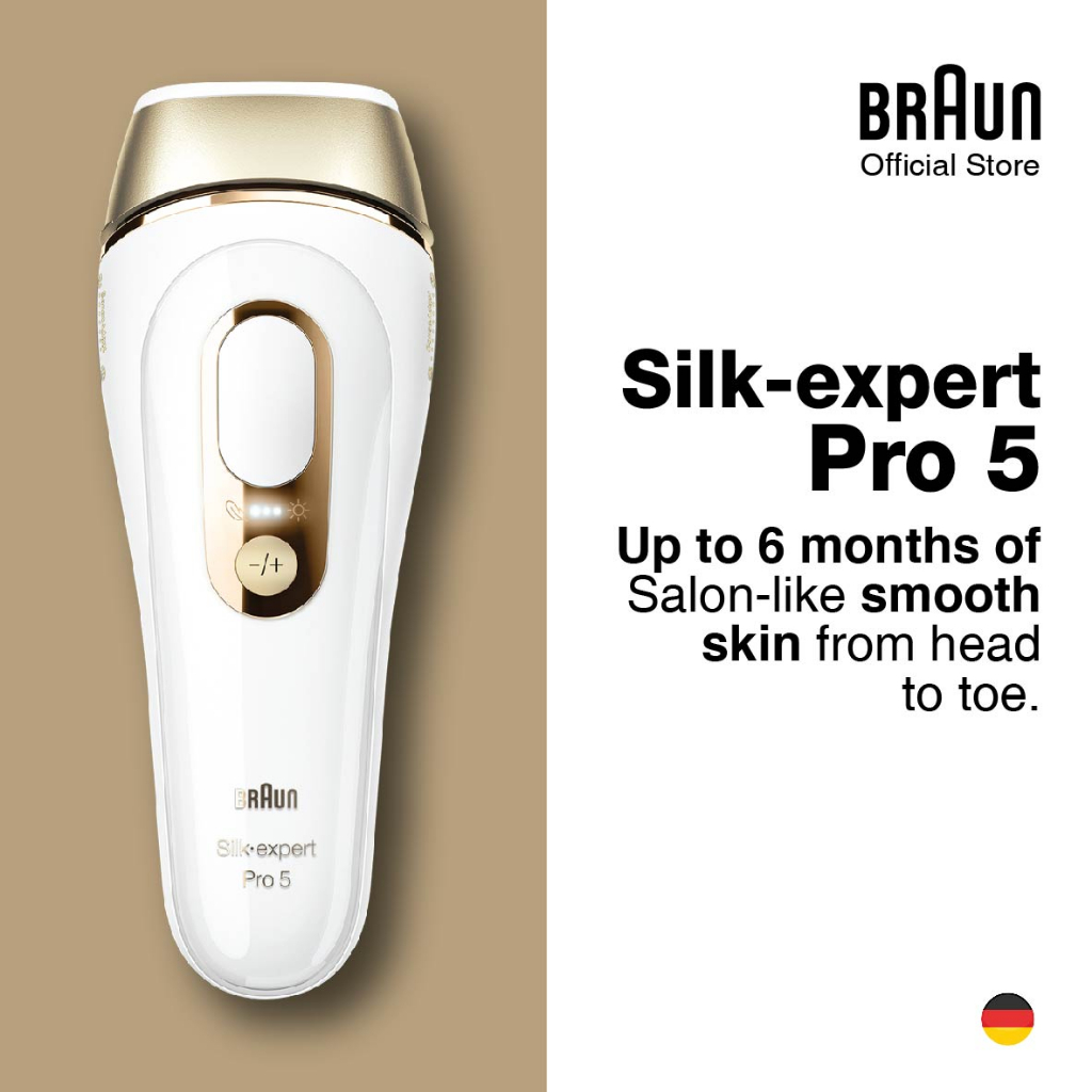 Braun IPL Silk Expert Pro 5 + Face Mini Hair Remover Bundle: Precision  Head, Venus Swirl Razor & Premium Pouch, PL5117 + Facial Hair Remover for
