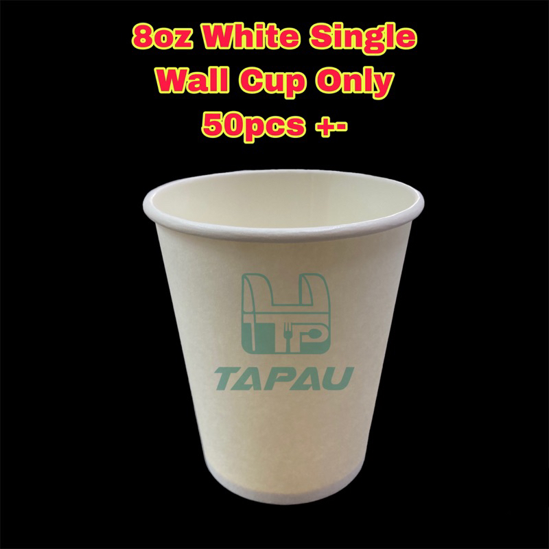 TAPAU - 50pcs Paper Cup 8oz 12oz 16oz Lid Single Double Wall Ripple ...