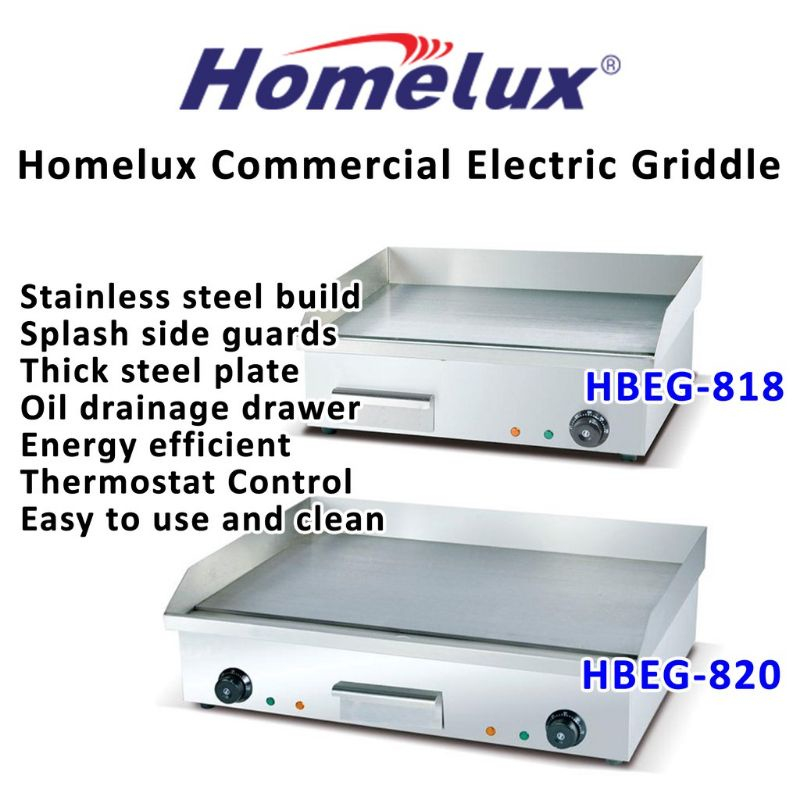 HOMELUX COMMERCIAL ELECTRIC GRIDDLE HBEG820 / HBEG818 Griddle Pan