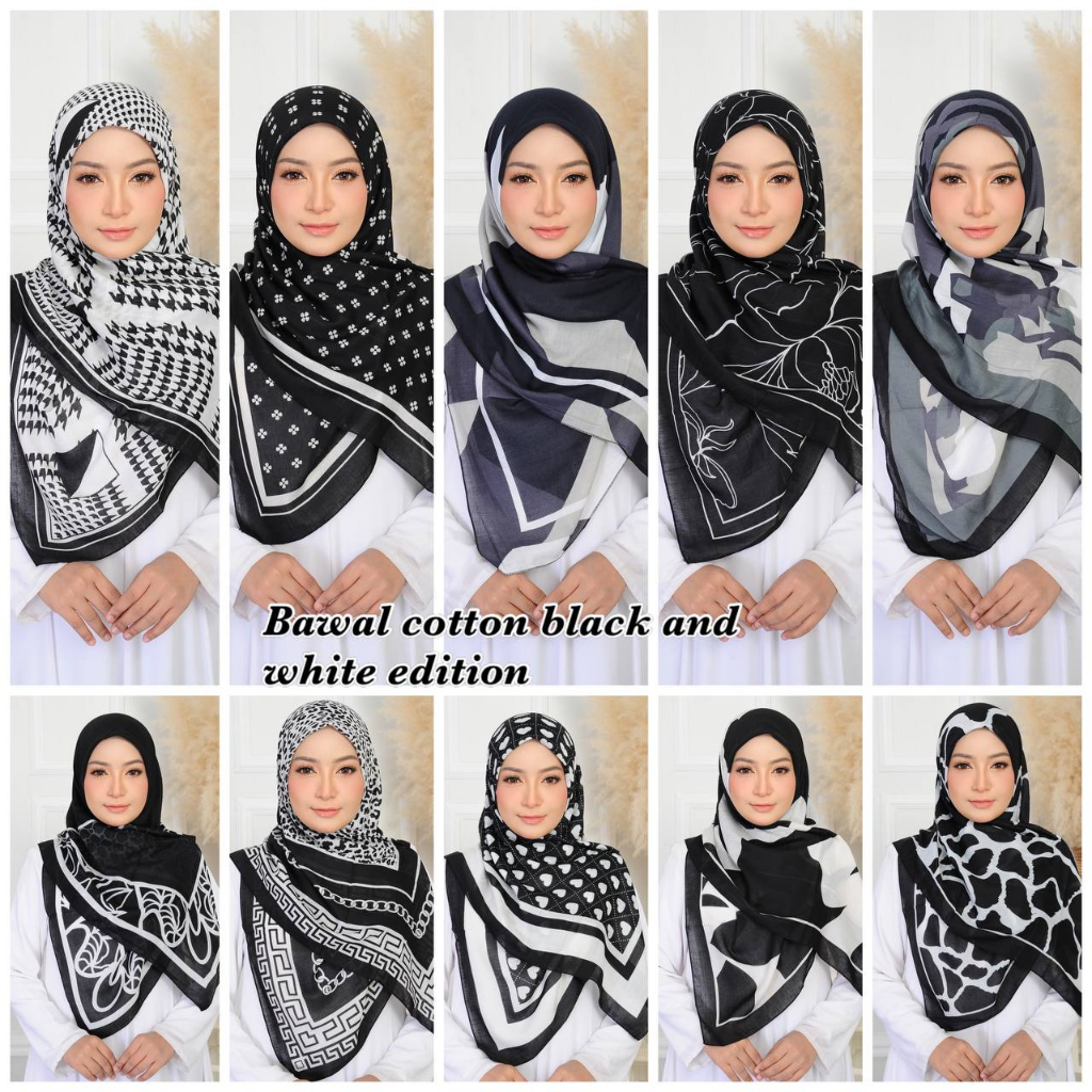 Tudung Bawal Cotton Voile Abstrak Bidang 45 NEW | Shopee Malaysia