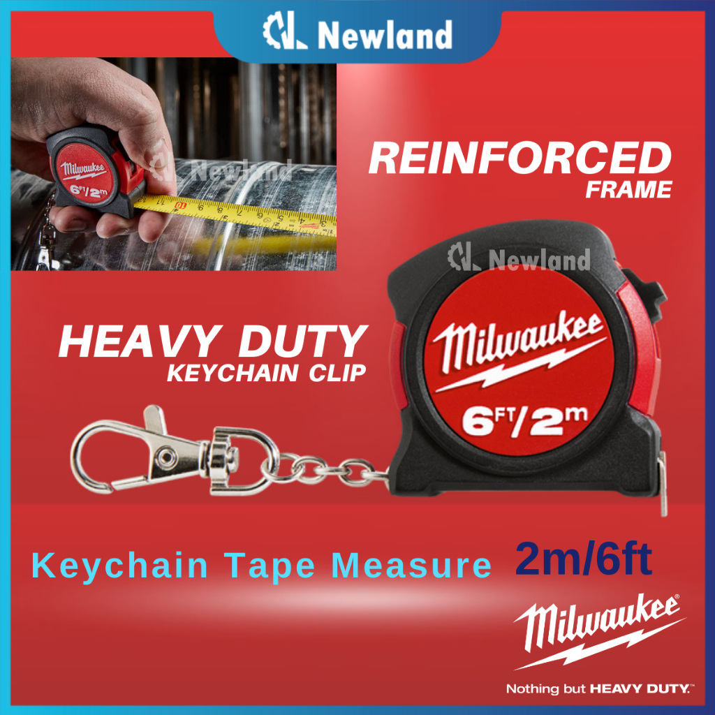 Milwaukee Keychain Tape Measure / Milwaukee Measuring Tape / 48225506