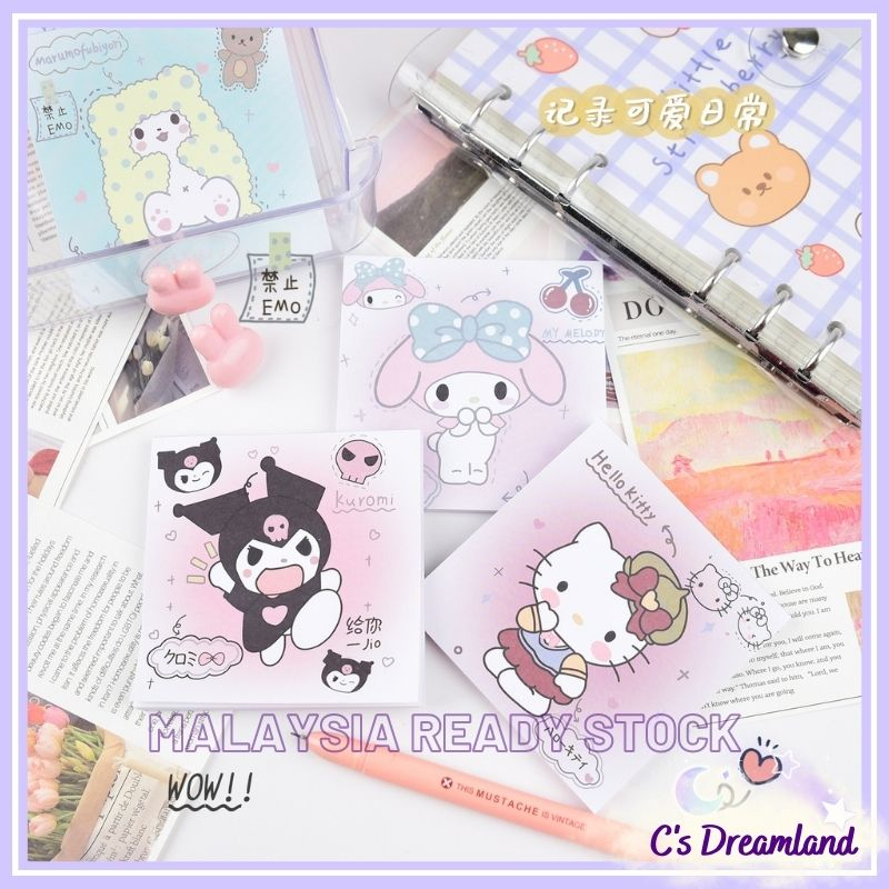 C'S DREAMLAND Cute Cartoon Sanrio Memo Pads Cute Memo Pad NonStick