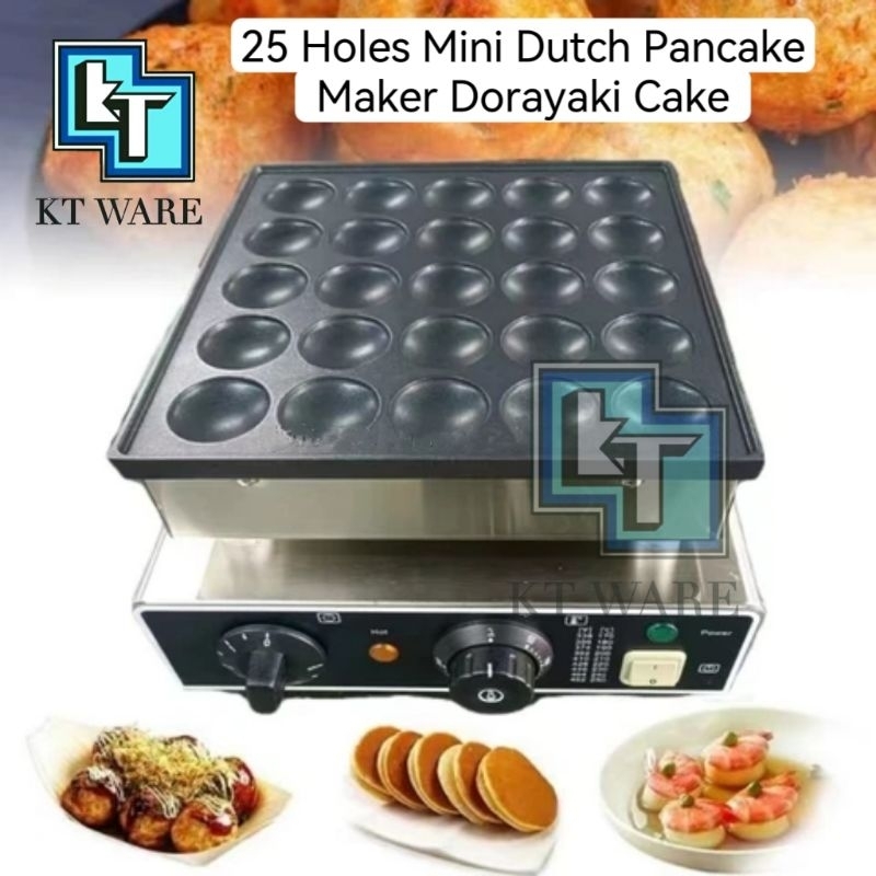 25 Holes Mini Dutch Pancake Machine Stainless Steel Heart-Shaped