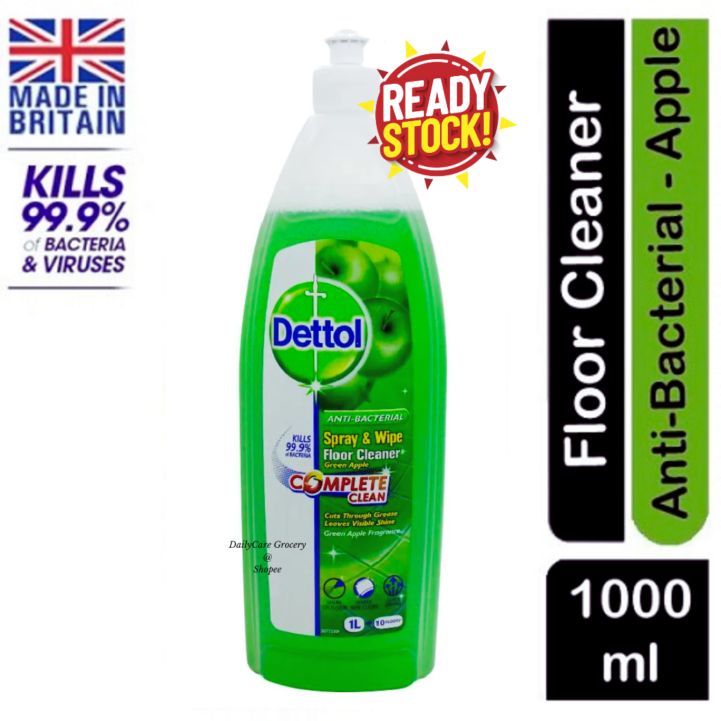 Dettol Spray & Wipe Floor Cleaner Green Apple 1L Shopee Malaysia