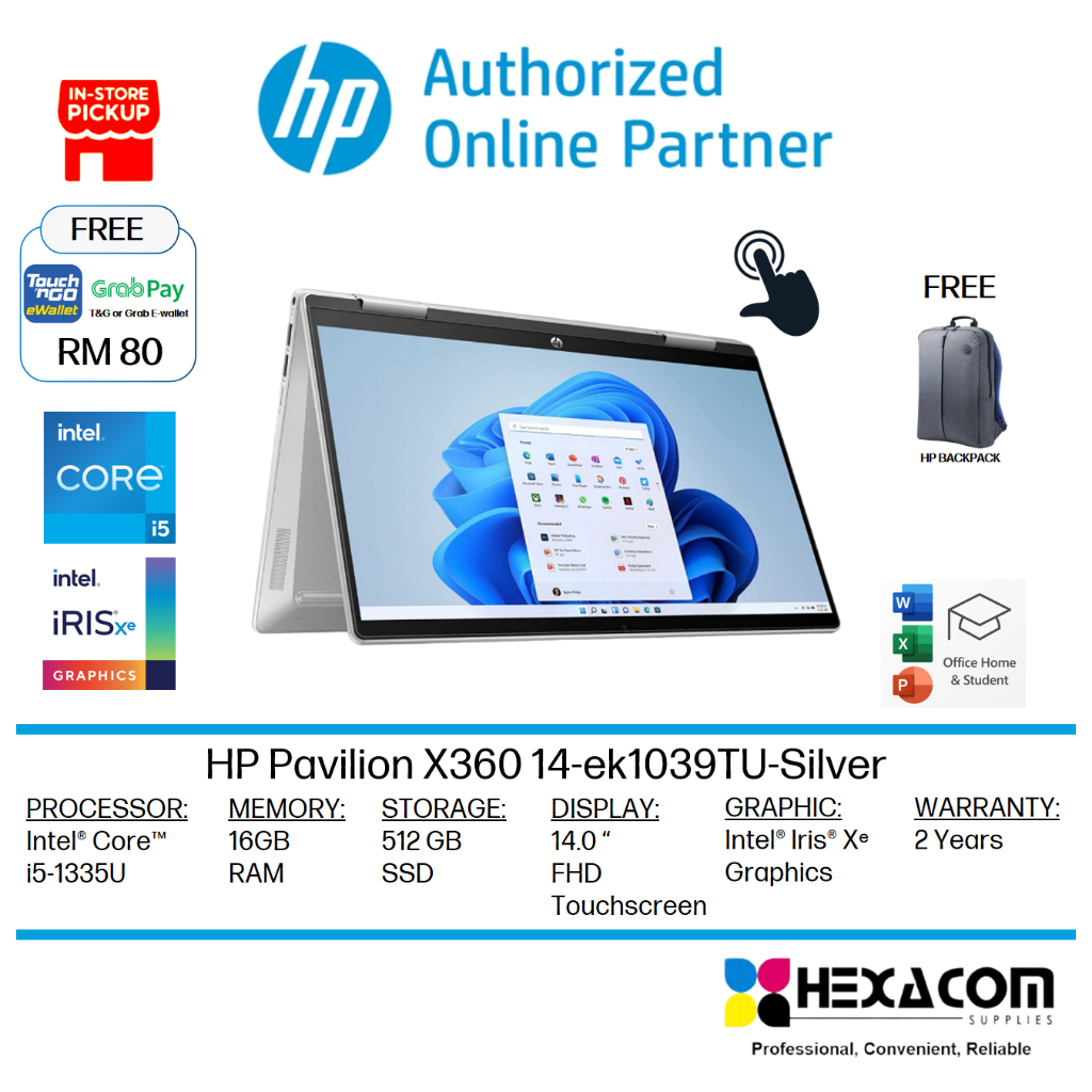 HP Pavilion X360 14 Touch 2-In-1 Laptop Ek1038TU Blue Ek1039TU Silver ...