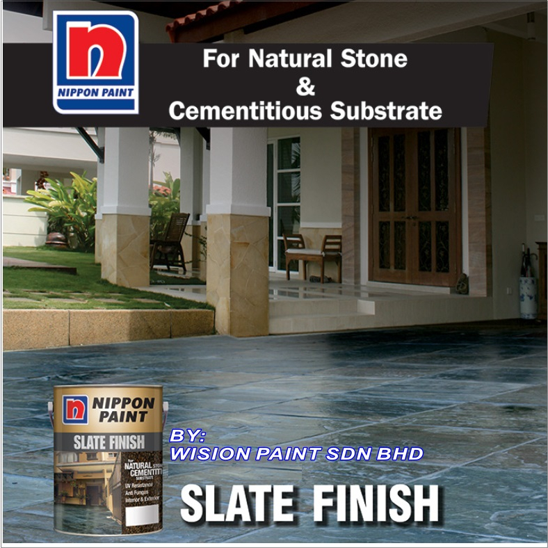 1L NIPPON PAINT SLATE FINISH (GLOSS) Pebble Wash Sand Stone Garden