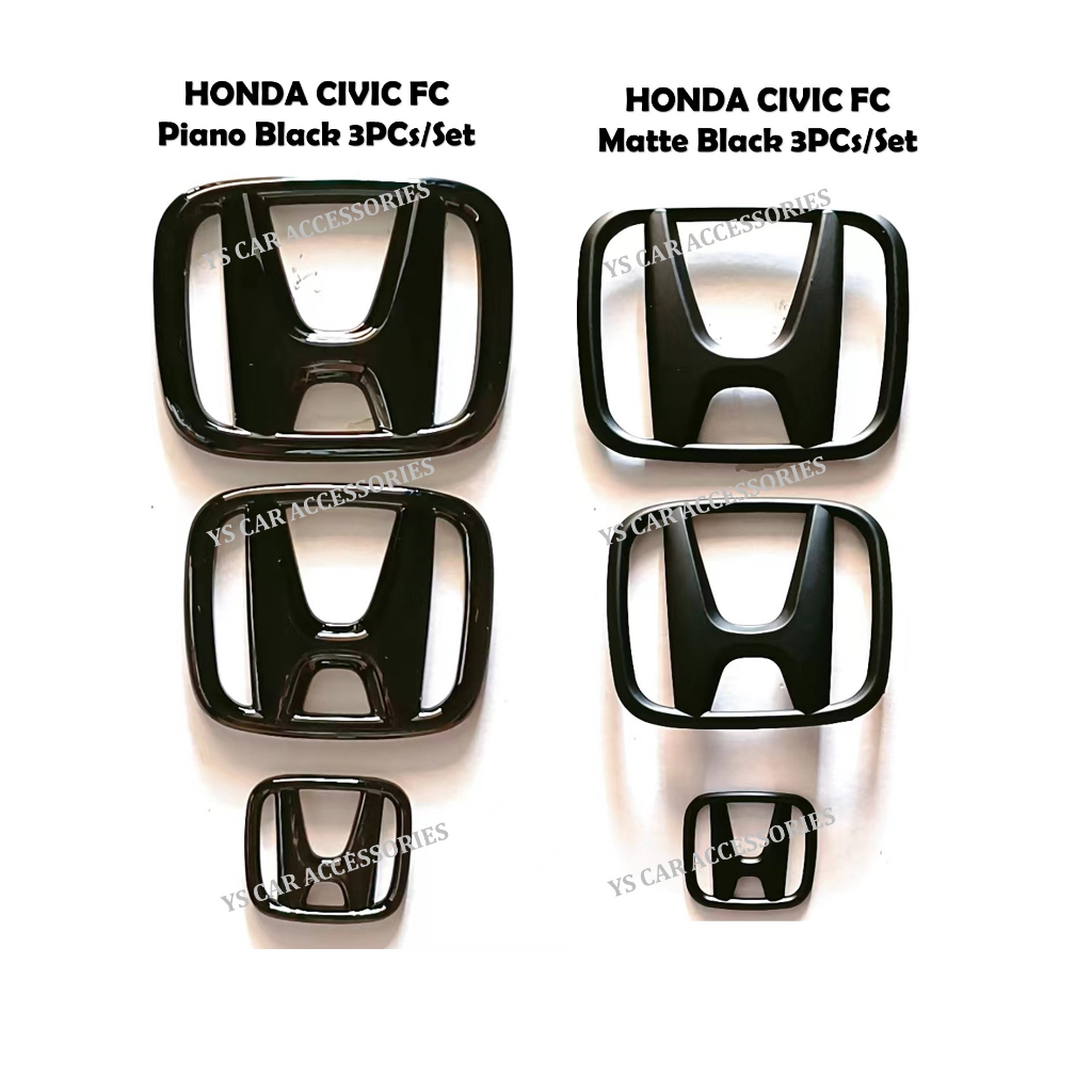 Stock Baruhonda Logo Emblem Honda Civic Fc Piano Balck And Matte Black Shopee Malaysia 5900