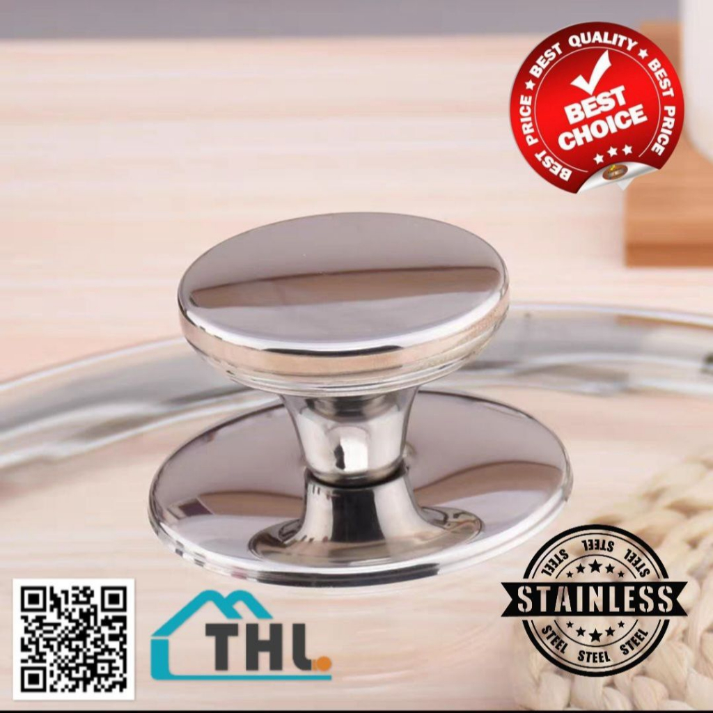 Replaceable Stainless Steel Pot Glass Lid Cover Handle Circular Pot Lid ...