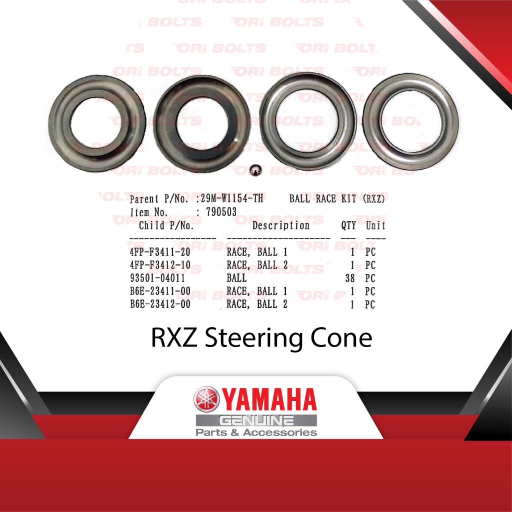 Yamaha Original RXZ (2001) Milli Cata Catalyzer Ball Race Kit Steering ...