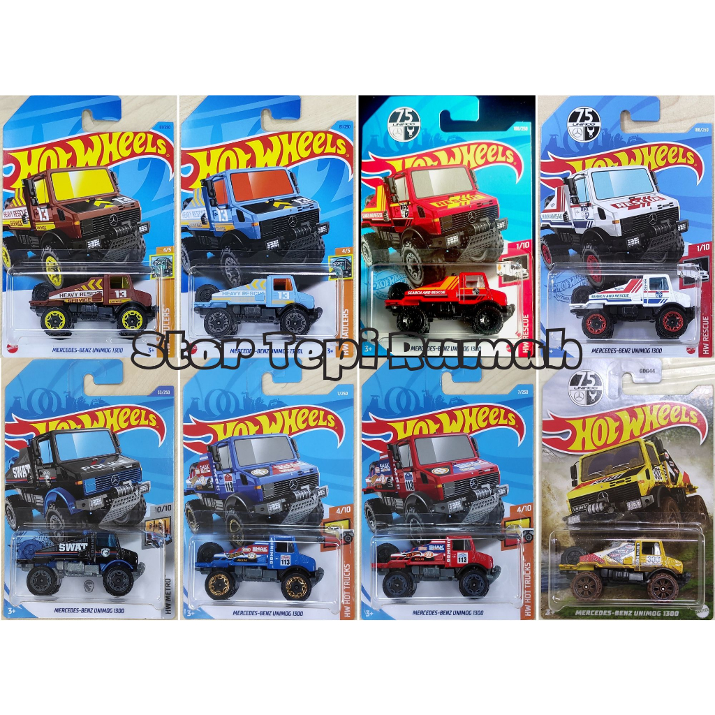 Hot Wheels Mercedes-Benz Unimog 1300 Rescue – 1:64 Scale Die-Cast Car, White #188/250 - View #9