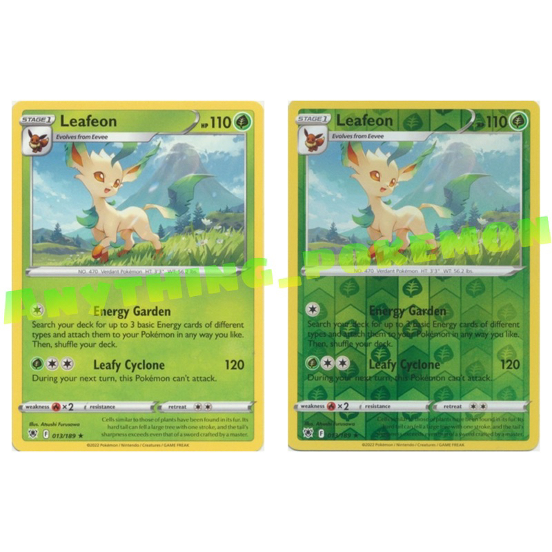 Pokemon Card - Leafeon (013/189) - RARE/REVERSE HOLO - Sword&Shield ...