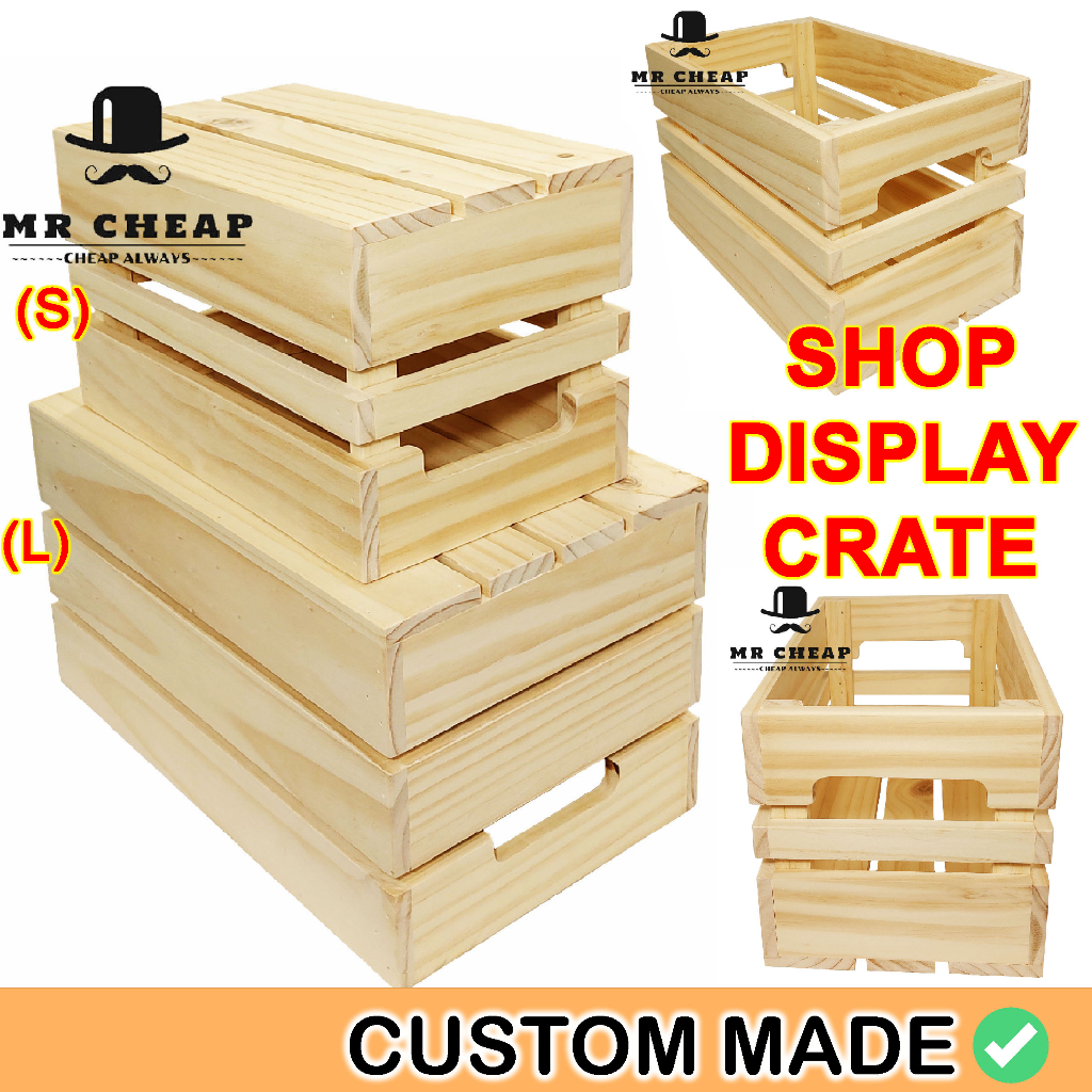 (Shop Display Crate) Product Display Crate/Classic Wooden Crate with ...