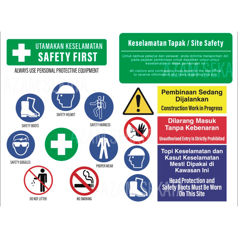 Constuction Safety First Banner Sepanduk Keselamatan Tapak | Shopee ...