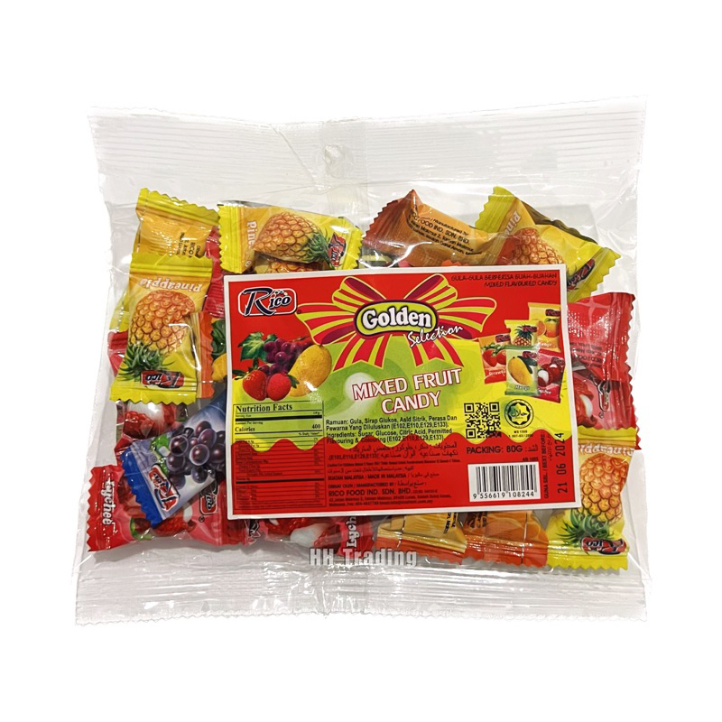 80g RICO MIXED FRUIT CANDY / GULA-GULA BERPERISA BUAH-BUAHAN | Shopee ...