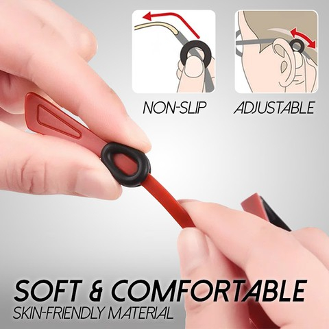 Round Silicone Eartips Anti Slip Ear Hook For Glasses Spectacle Sport ...