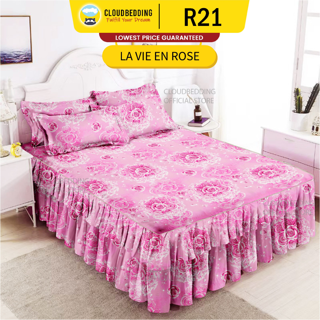 3IN1 Cadar Ropol Set Super Single/Queen /King Bedsheet 3IN1 Bed Skirt ...