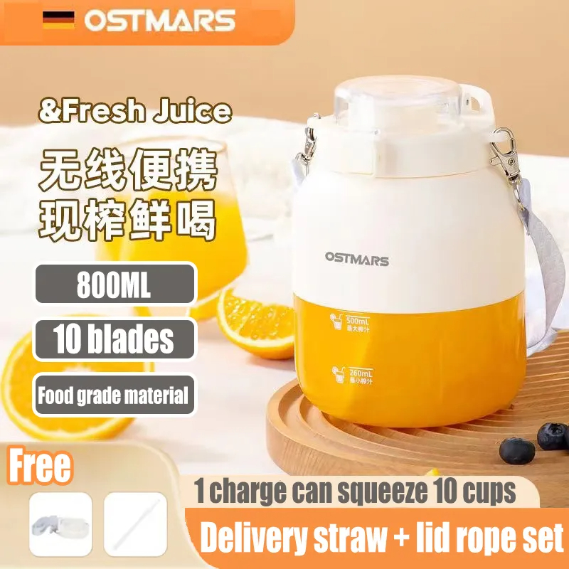 OSTMARS Juicer Cup 800ML Portable Juicer With Rubber Straw Large