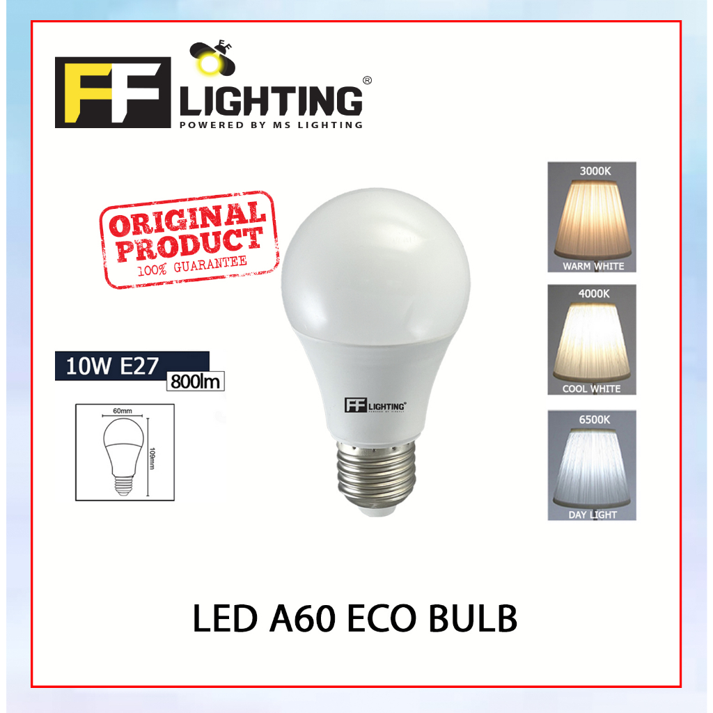 FFL Led A60 Eco Bulb 10W E27 Day Light/Cool White/Warm White#FF ...