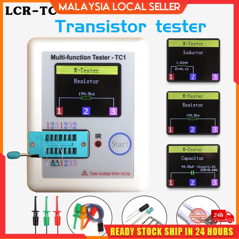 Tester Transistor LCR-TC1 Multifunzione - Display TFT Colorato 1.8", Per Resistori, Condensatori, Transistor - Foto 2