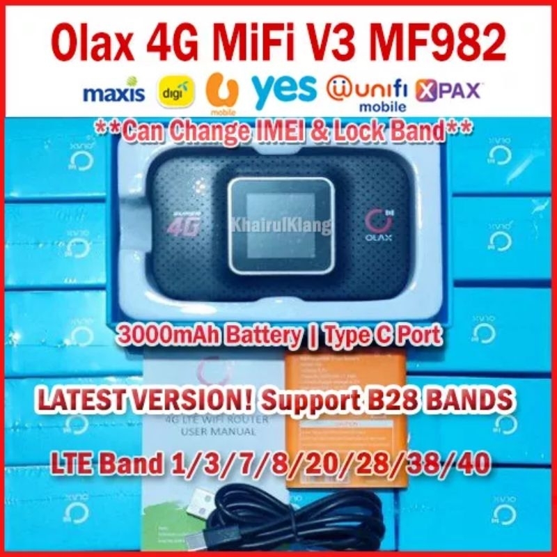 Olax Mifi Modem V Type C Support Band Mah Unlimited Wifi Lockband Tukar Imei Bypass