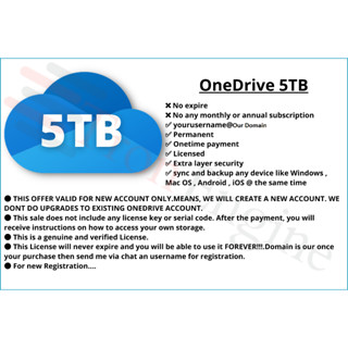 🔥 OneDrive 5TB 🔥 Cloud Storage For Any Device For Lifetime | Shopee ...