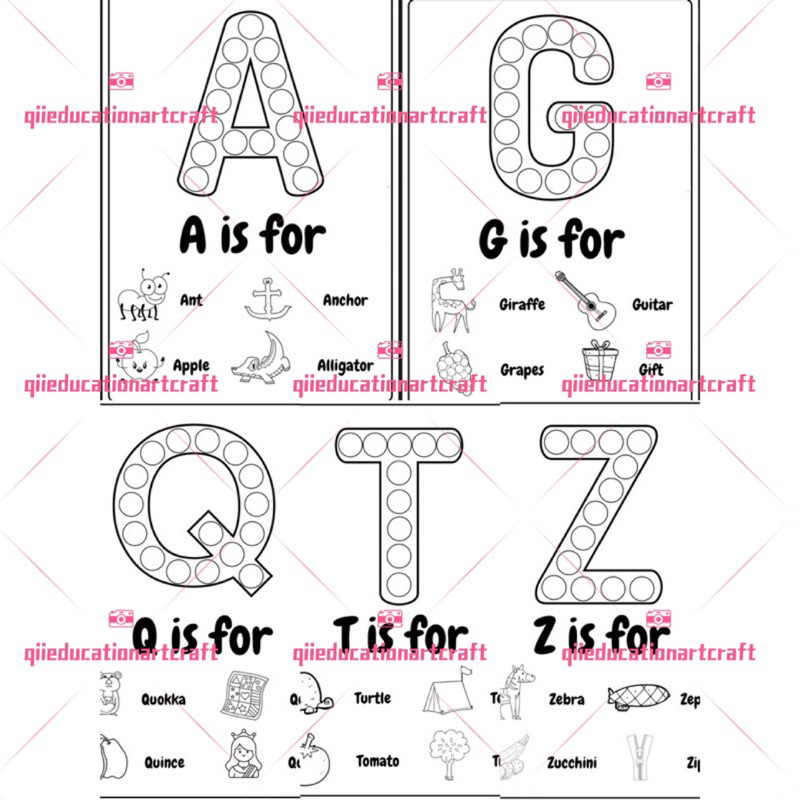 Alphabet Dot Printable pdf 26pages Shopee Malaysia
