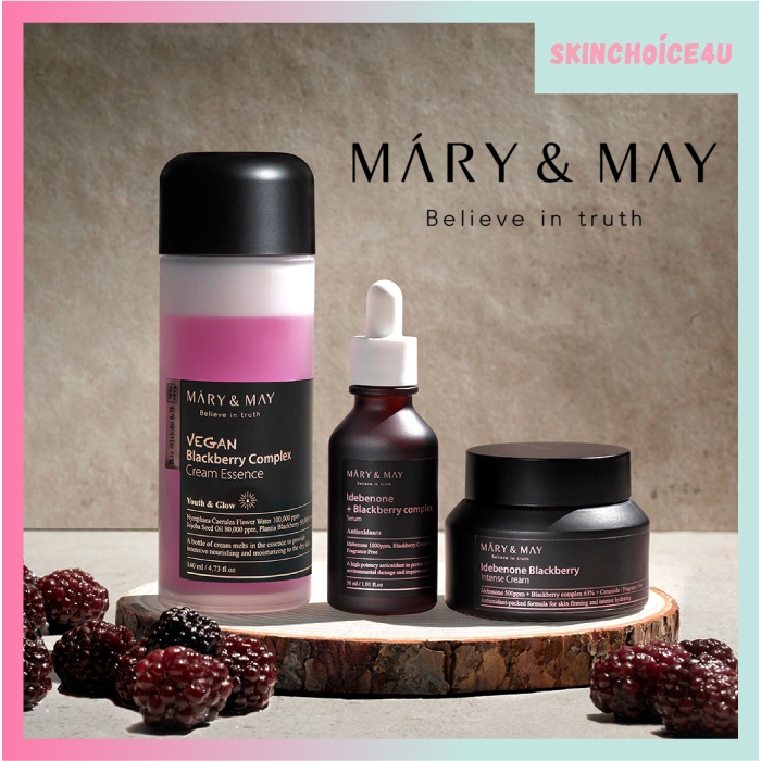 Mary & May Vegan Blackberry Complex Cream Essence 140ml /Idebenone Intense Cream/ Complex